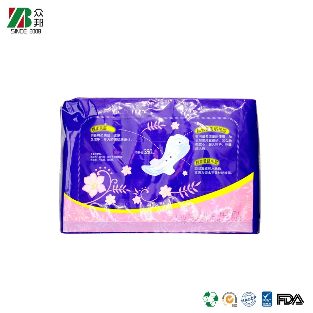 Eco friendly material sanitary napkin packing bag packaging plastic bags for sanitary napkins