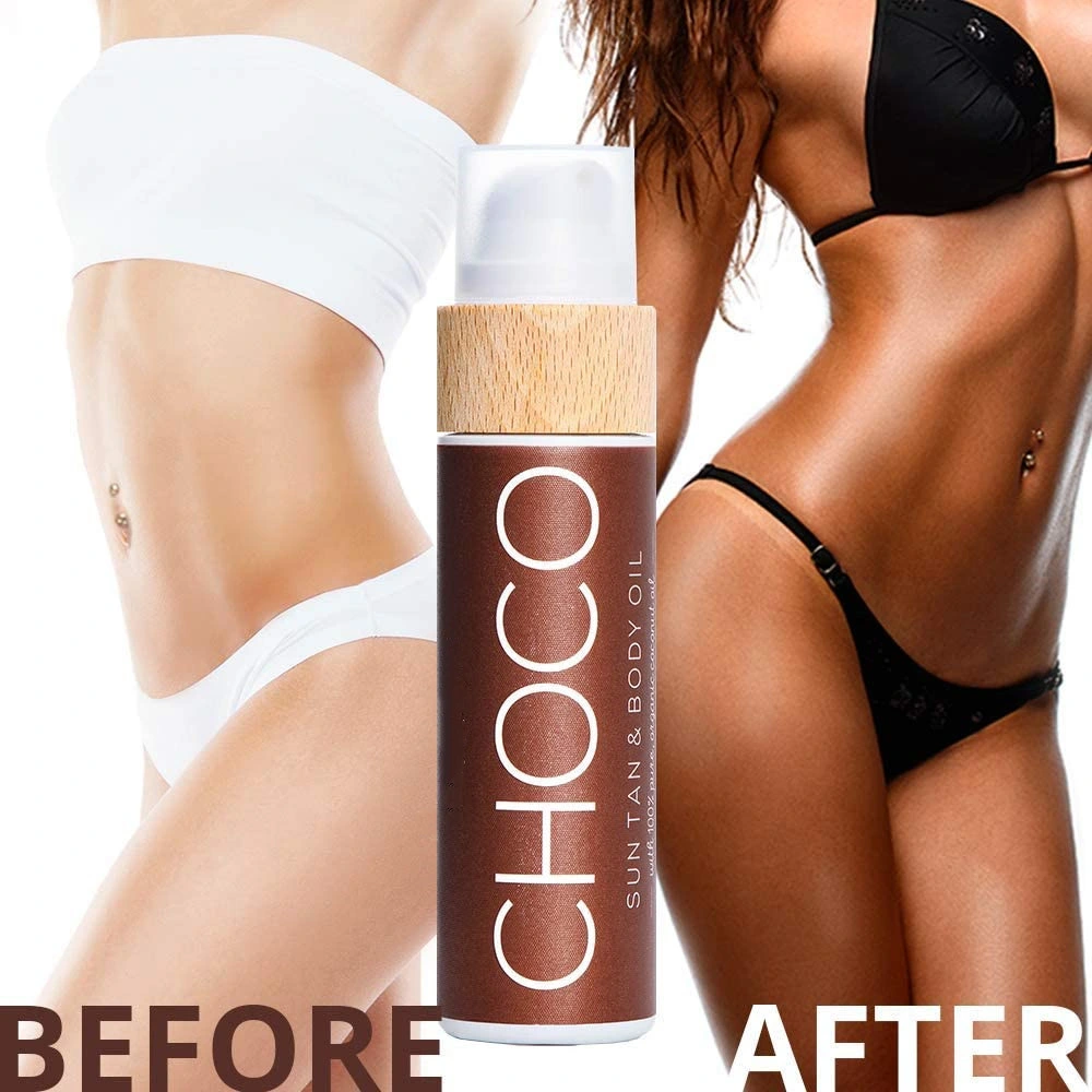 OEM Private Label Natural Self Tanner Ingredients Deep Chocolate Tanning Cream Body Oil Deep Dark Sun Tanning Lotion