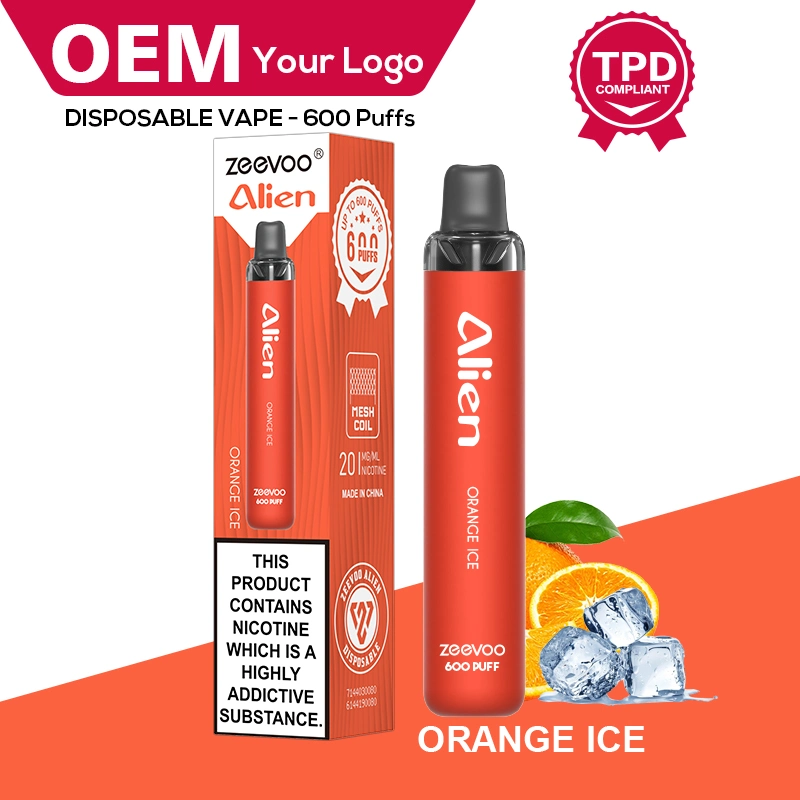 Vendas quente 600puff Pod descartáveis Vape Cigarro Kit Slim com Tpd&amp;Ufi