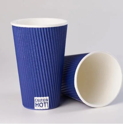 Revestimiento de doble Rizo Compostable acuosa Una sola pared de vasos de papel desechables