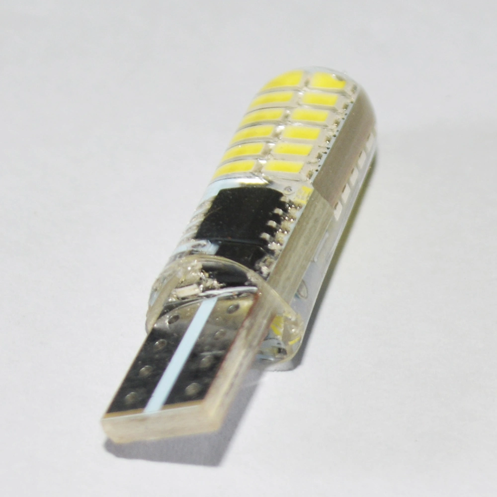 12V 194 168 501 24SMD 3014 Lámpara LED para automóvil, luz estroboscópica blanca de silicona, bombillas LED para automóvil, 12V LED Canbus, indicador de estacionamiento en cuña, respaldo de luz, bombilla LED W5w T10