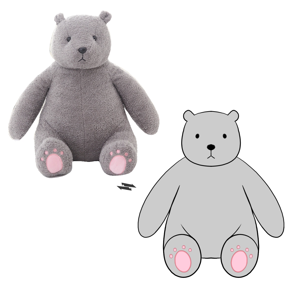 Grande taille douce de l'ours en peluche jouets en peluche personnalisé Tissus somptueux cadeau de Noël pour bébé Jouets