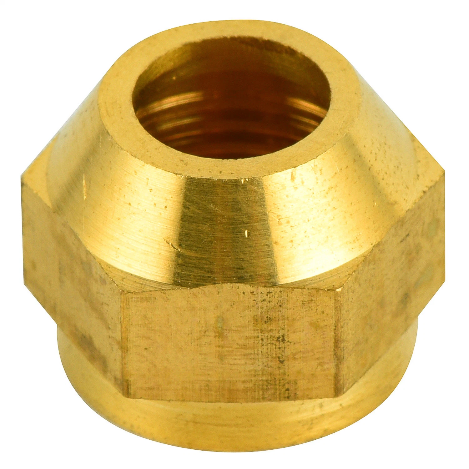 Nptf Threaded Flared Short Nut Brass Copper Pipe Hose Nipple Fitting