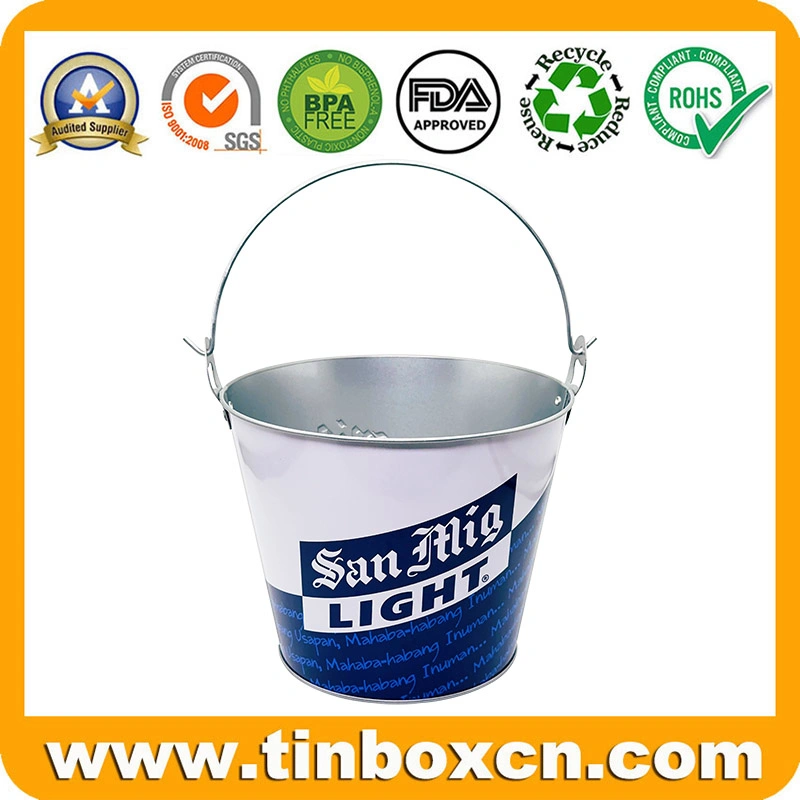 3L/5L/8L/10L/15L Galvanized Beer Tin Ice Bucket with Handle