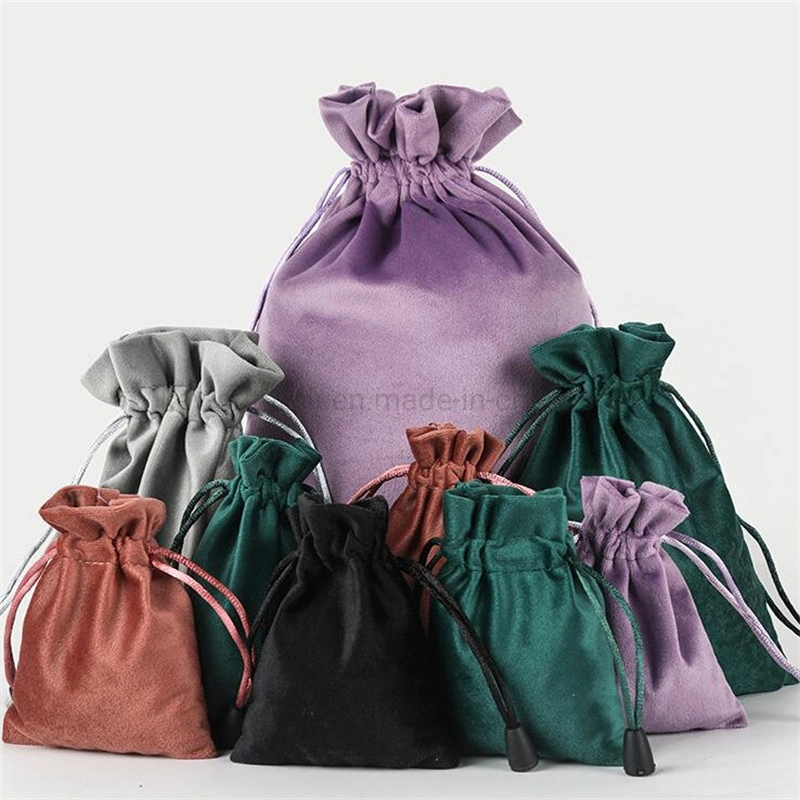 Customize Drawstring Velvet Jewelry Pouch Bag Pink Drawstring Wedding Pouch Gift Velvet Bag