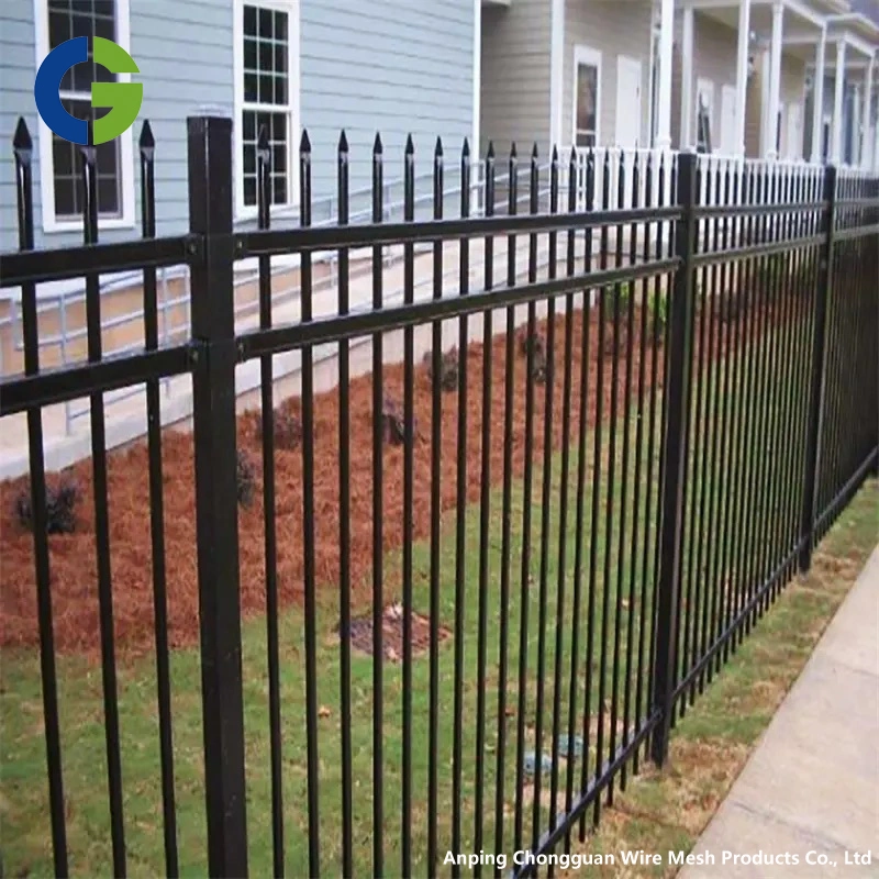 New Wrought Iron Fence Design Metal Stair Railing Steel Fence Steel Picket Fencing