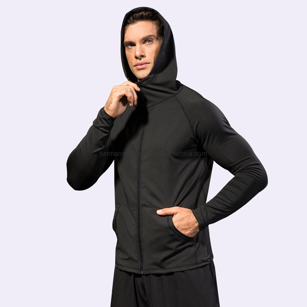 Manteau de sport épaissi d'automne, idéal pour la course à pied, l'entraînement. Manches longues, veste zippée décontractée à capuche, séchage rapide.