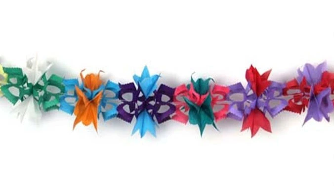 Christmas Paper Garland Tissue Flower Banners for Christmas Party Decorations