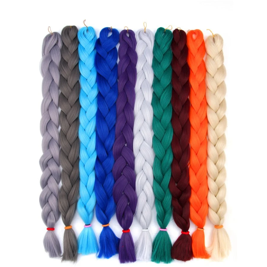 Jumbo Braid Hair 82 Inch 165 G Crotchet Braids Pure Color Synthetic Braiding Hair Black Blond Pink Purple