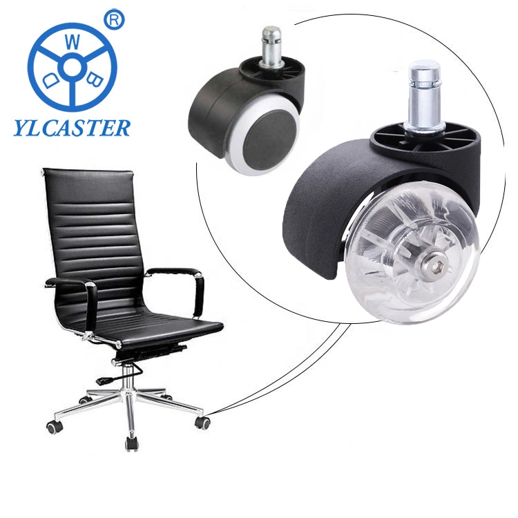 Wbd Manufacturer Load Capacity 35kg Furniture Caster Threaded Stem Type PU Wheel Chair Caster