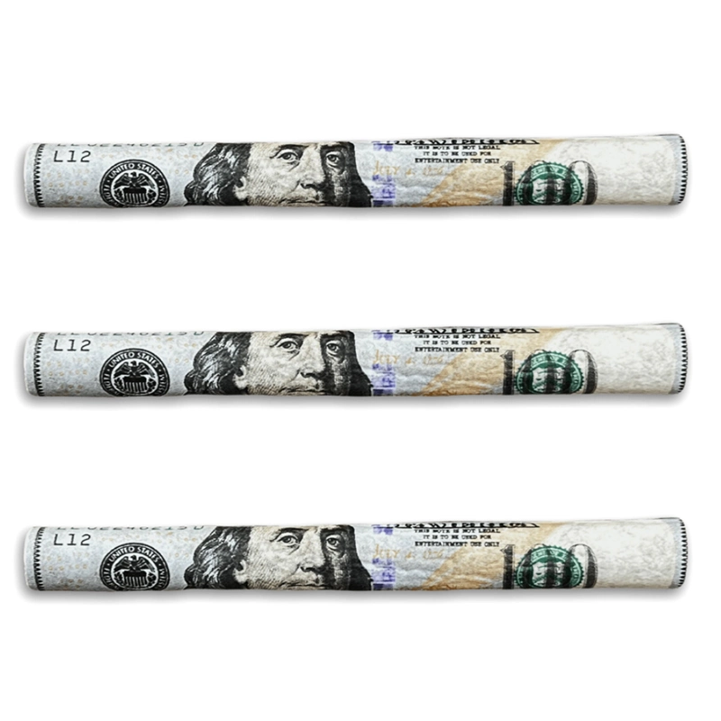 Papel laminado de cono pre-laminado personalizado US Dollar Cigarette Paper Wood Papel de arroz sin blanquear con filtro de puntas