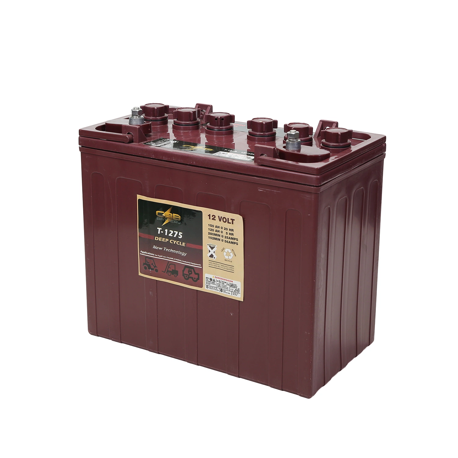 Batterie au plomb Motive à cycle profond 6V 225ah utilisée pour Machine de nettoyage de plancher chariot de golf Trojan semblable batterie gel T105