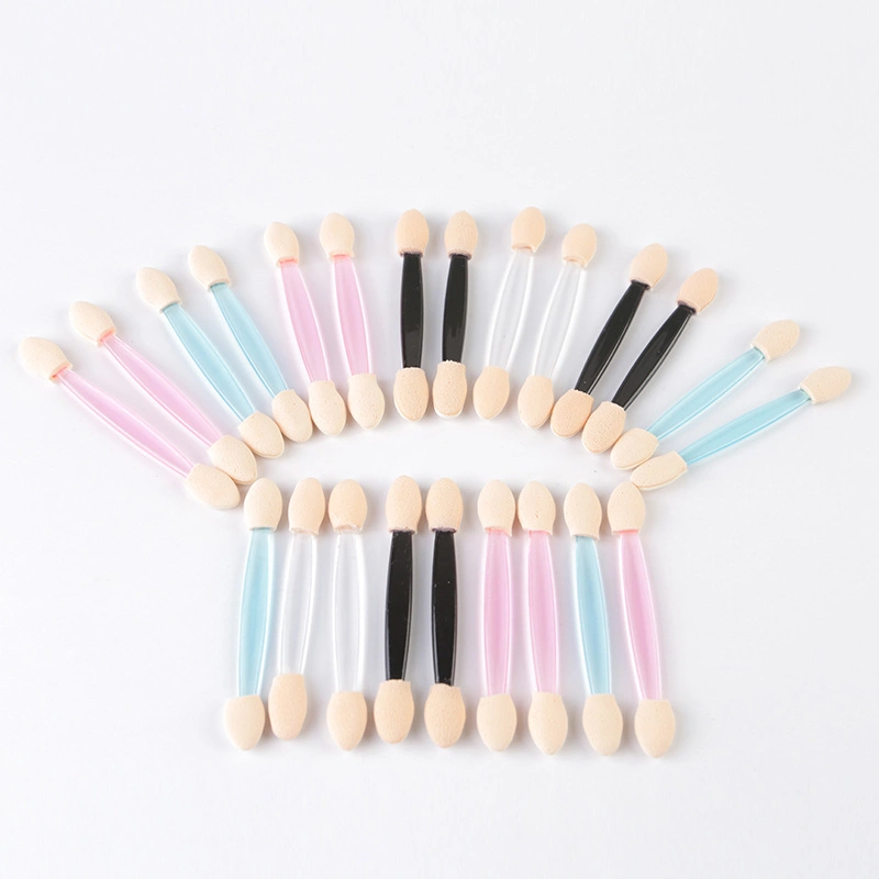 Disposable Double-Sided Eye Shadow Brush Applicator, Double-Headed Oval Sponge Makeup Brush Tool