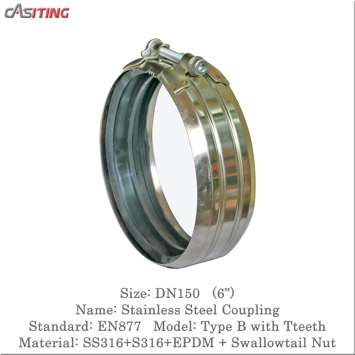 DN150 EN877 B TYPE SS316 EPDM COUPLING