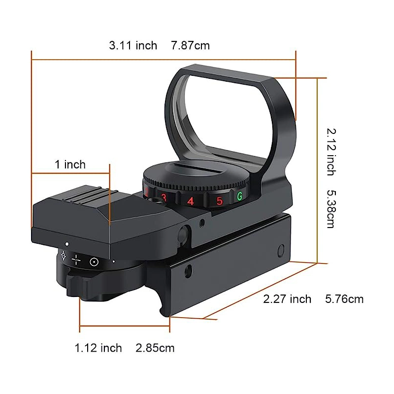 1X22X33 Red DOT Sight Holographic Red DOT Sight Scope Reflejo de la vista Reflex 4 óptica táctica de la retícula alcance