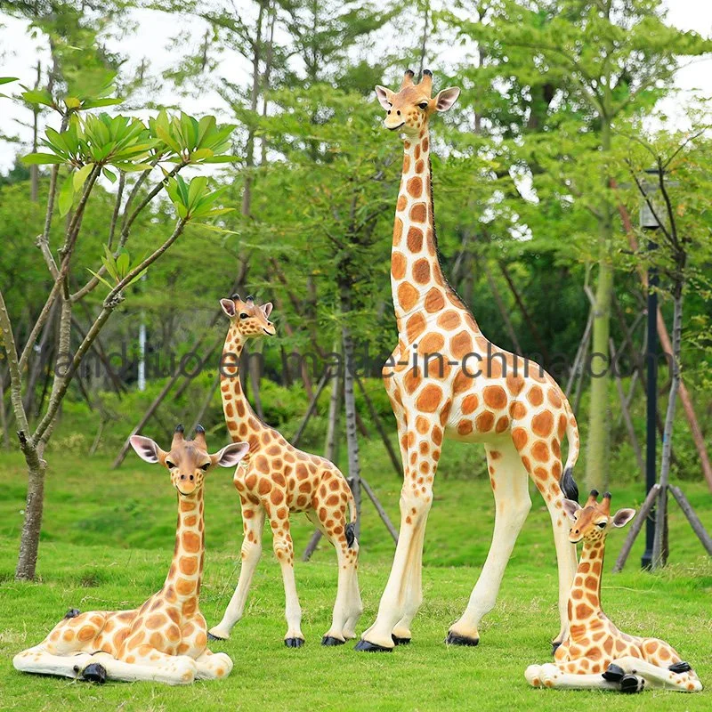 Garden Jungle Style Birthday Party Decorative Giraffe Big Resin Fiberglass Safari Wild Animals