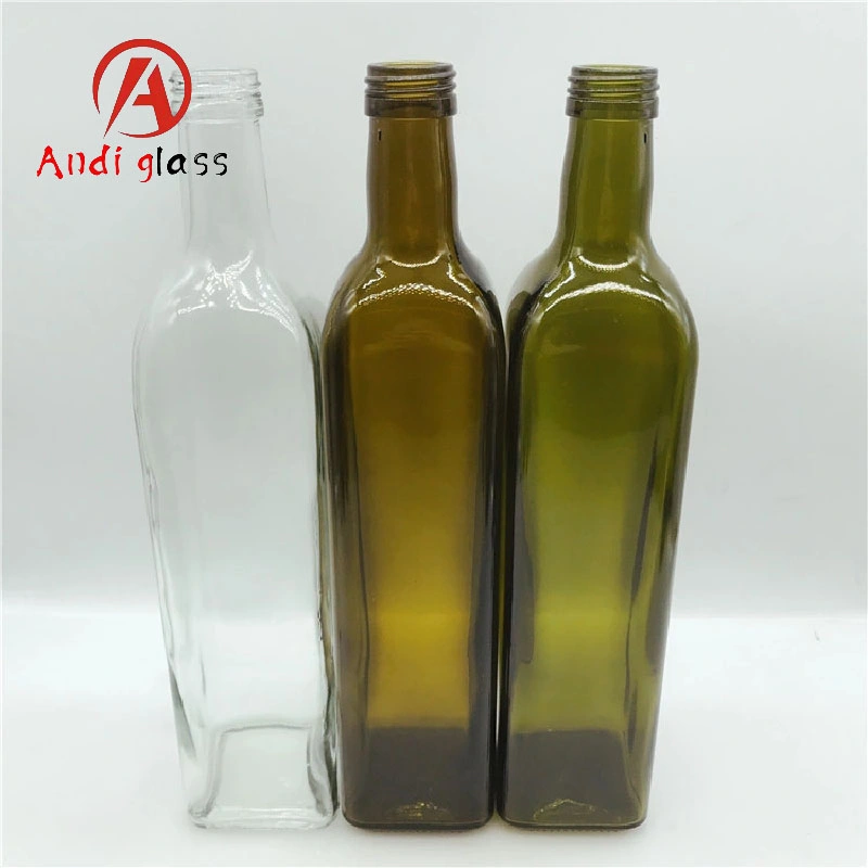 17 Oz Glass Dispenser 500ml Green Oil Vinegar Cruet with Pourers and Funnel Olive Oil Glass Bottles