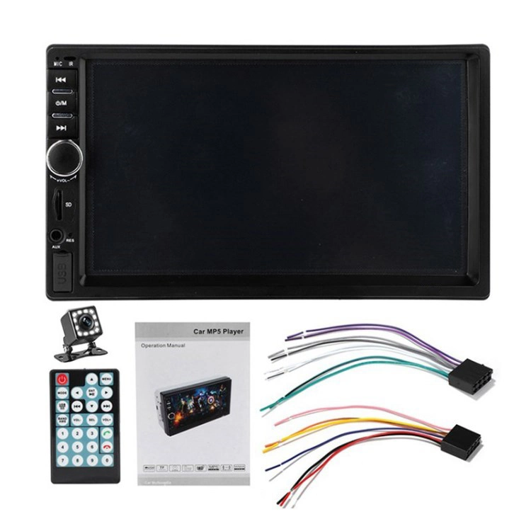 7 Inch Touch Screen 2 DIN Car FM Radio Bluetooth Video Music MP5 Player with Rearview Camera