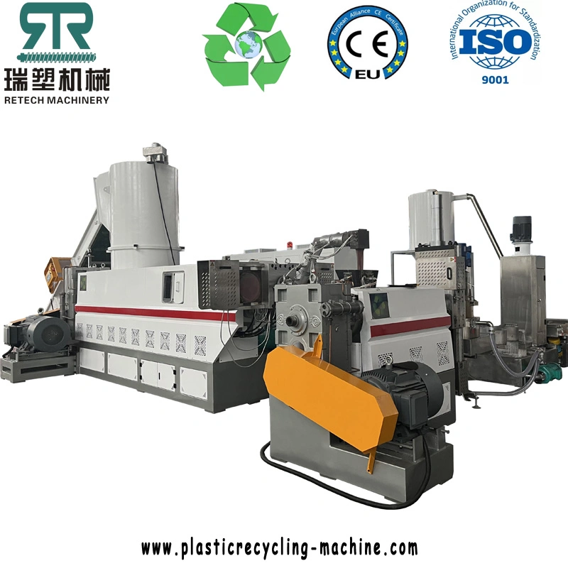 Die-Face Cutting Waste Polyester Yarn Fabric Film Recycling Mulching Film Pet Fiber Rigid PS/HDPE/PE/PP Woven Bags Foam Plastic Pelletizing/Granulating Line