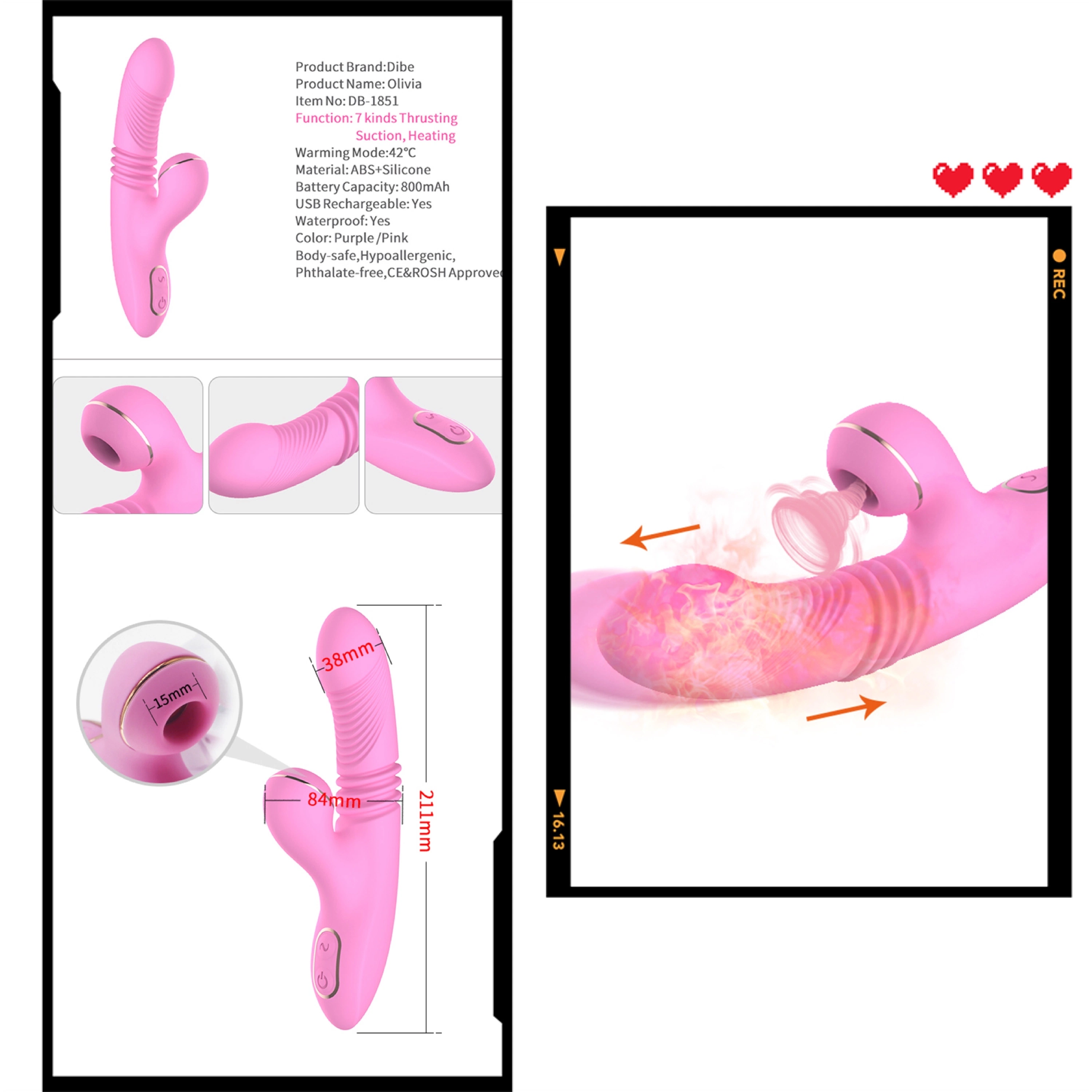 USB Charge Sexual Toy Rabbit Wand Vibrator for Women