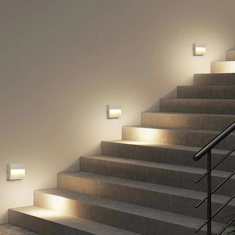 12W IP65 Waterproof Circular Exposed LED Stair Wall Lamp