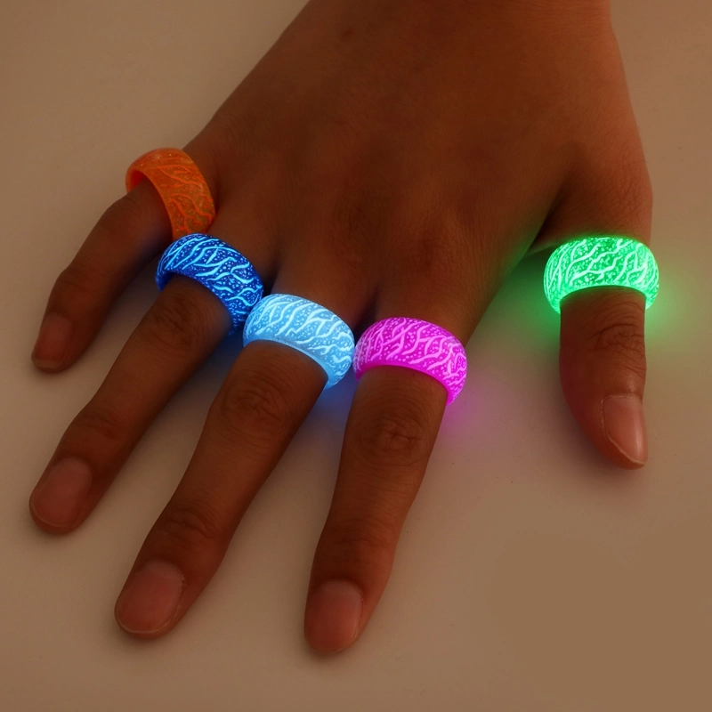 Anillo de silicona de colores luminosos anillos brillantes fluorescentes Mujeres Hombres