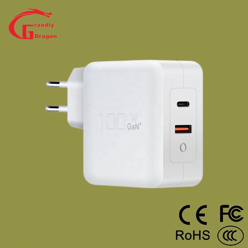 GaN Fast Charging 100 W USB C Charger Power Adaptor for Mobile Laptop 100watt Pd Charger