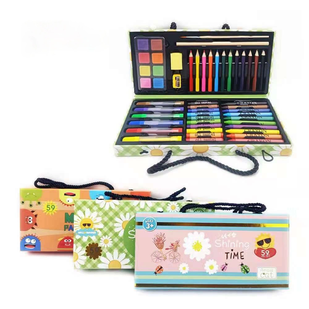 Wholesale/Supplier 59 Pieces Kids Art Supplies Painting Gift Box Set Watercolor Pen