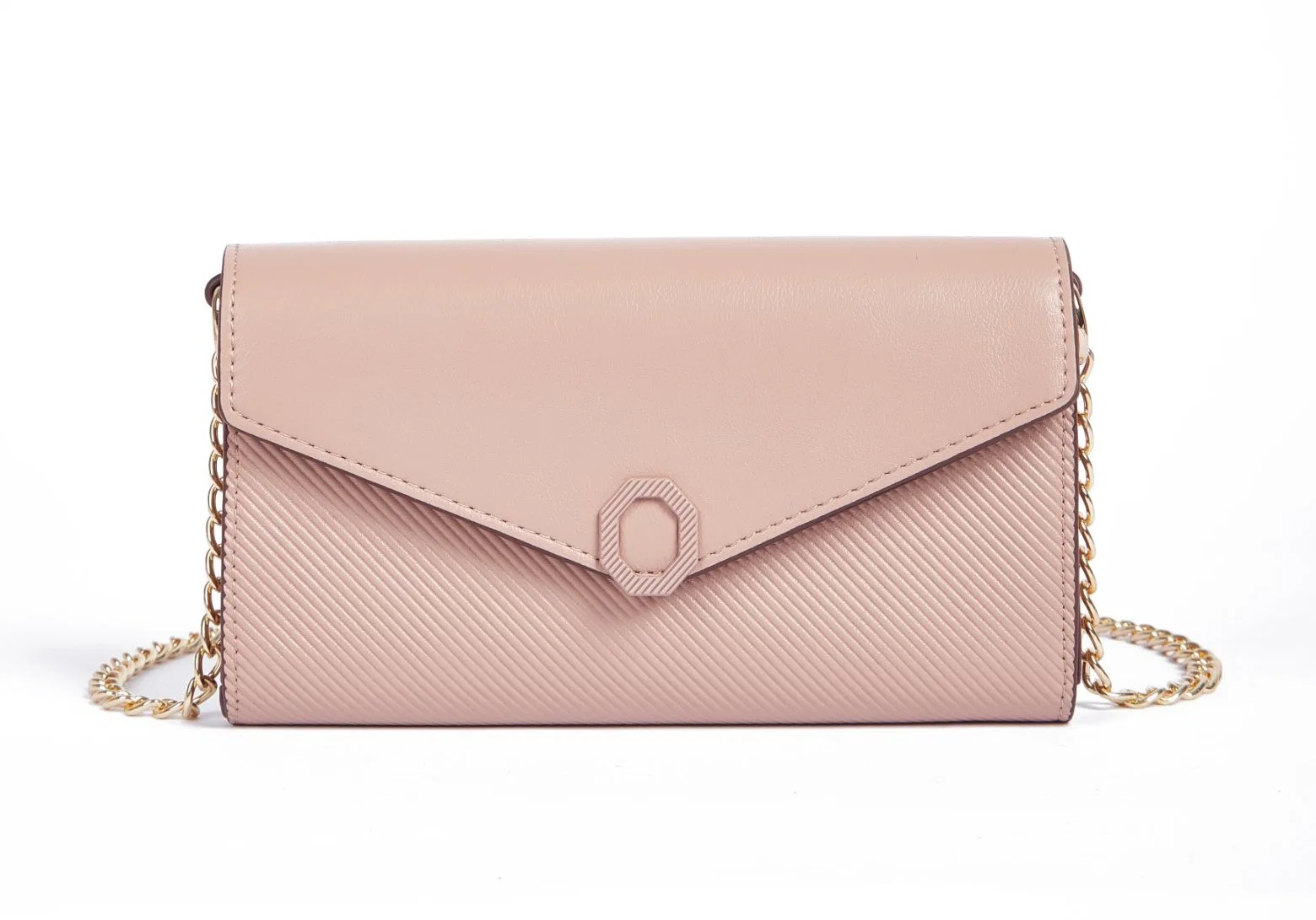 Soft Leather Long Wallet Large Capacity Wallet Shoulder Bag Pink