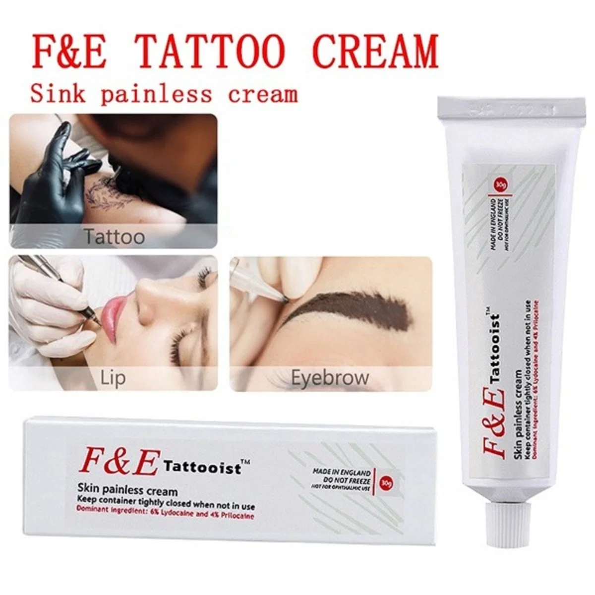 Новый глава 30g F&amp;E Tattooist Microblading безболезненно крем анестезирующих мазь Tattoo питания