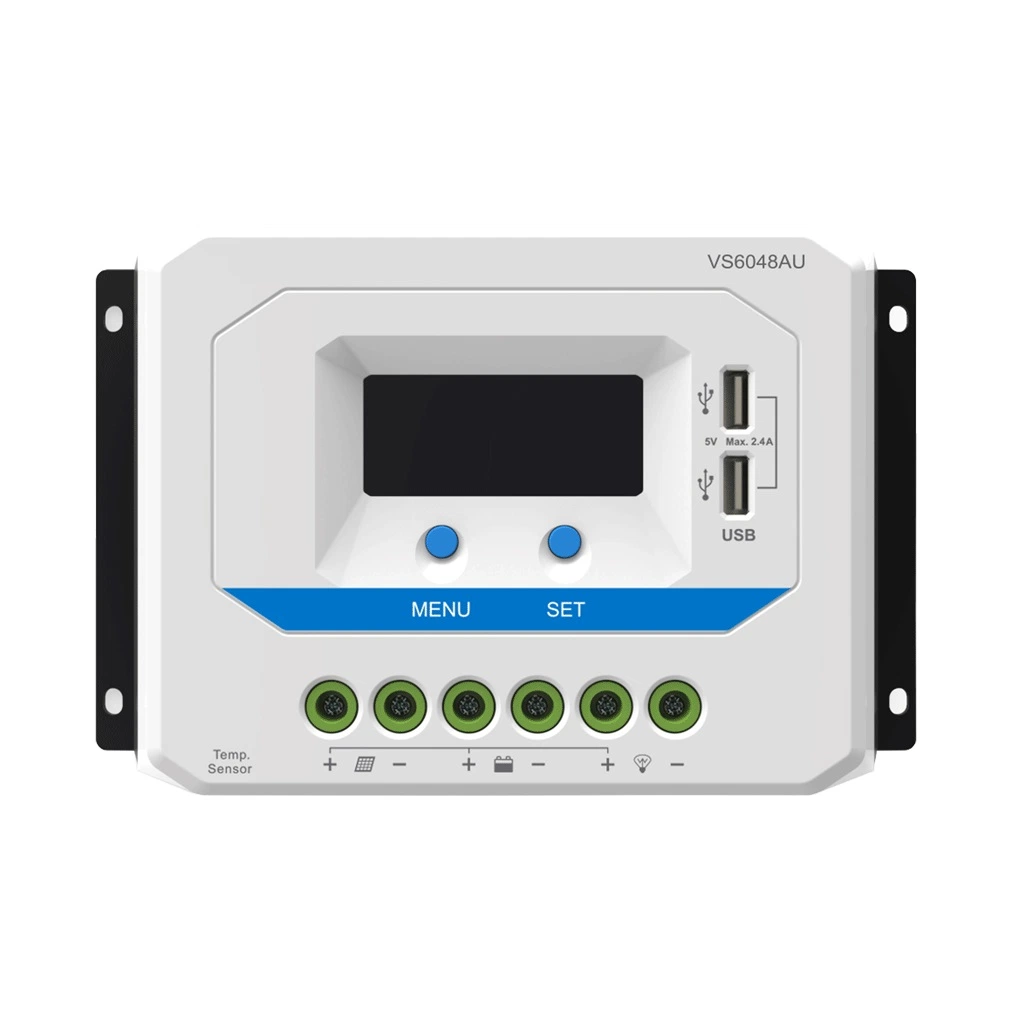 Viewstar Au Series PWM Solar Charge Controller with USB Output Vs2024au 12V TUV SGS BV Inspected Factory for Integrated All in One Modules Lampadaire Systemes