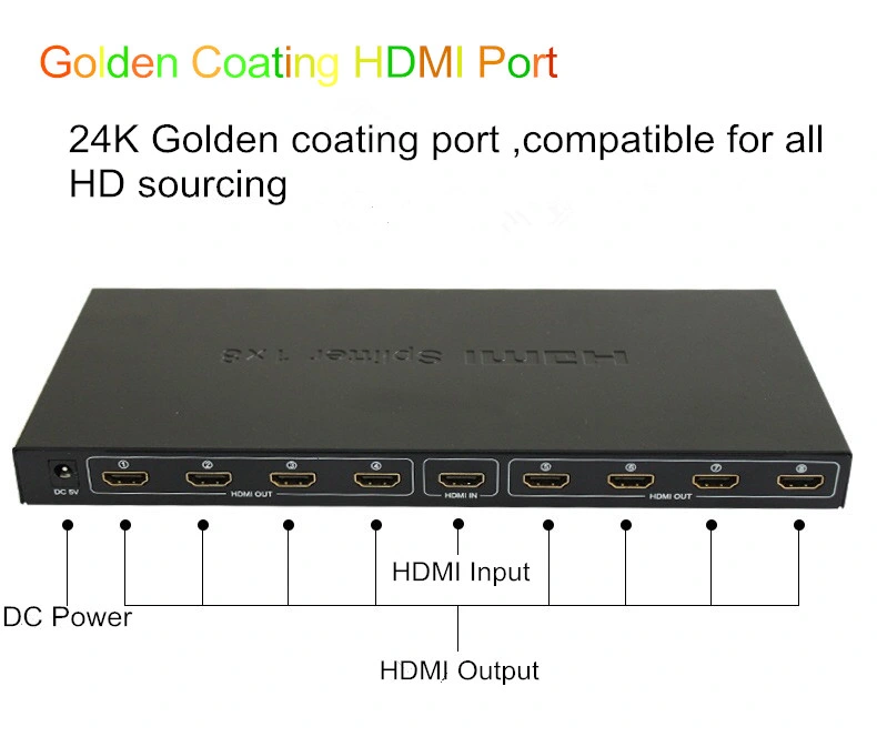 Mejor 4K 2K a 1080P Distribuidor de interruptor de 1 en 8 para video wall