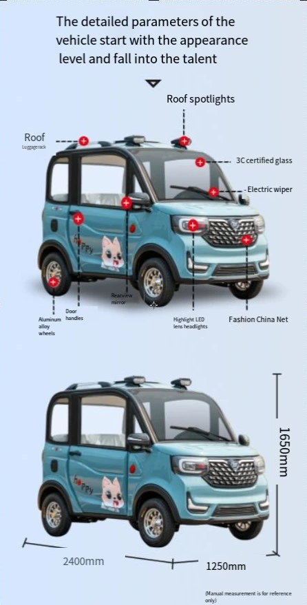 45km-Wheel corto alcance de la ciudad coche 4/H Mini familia eléctrica pequeña Coche