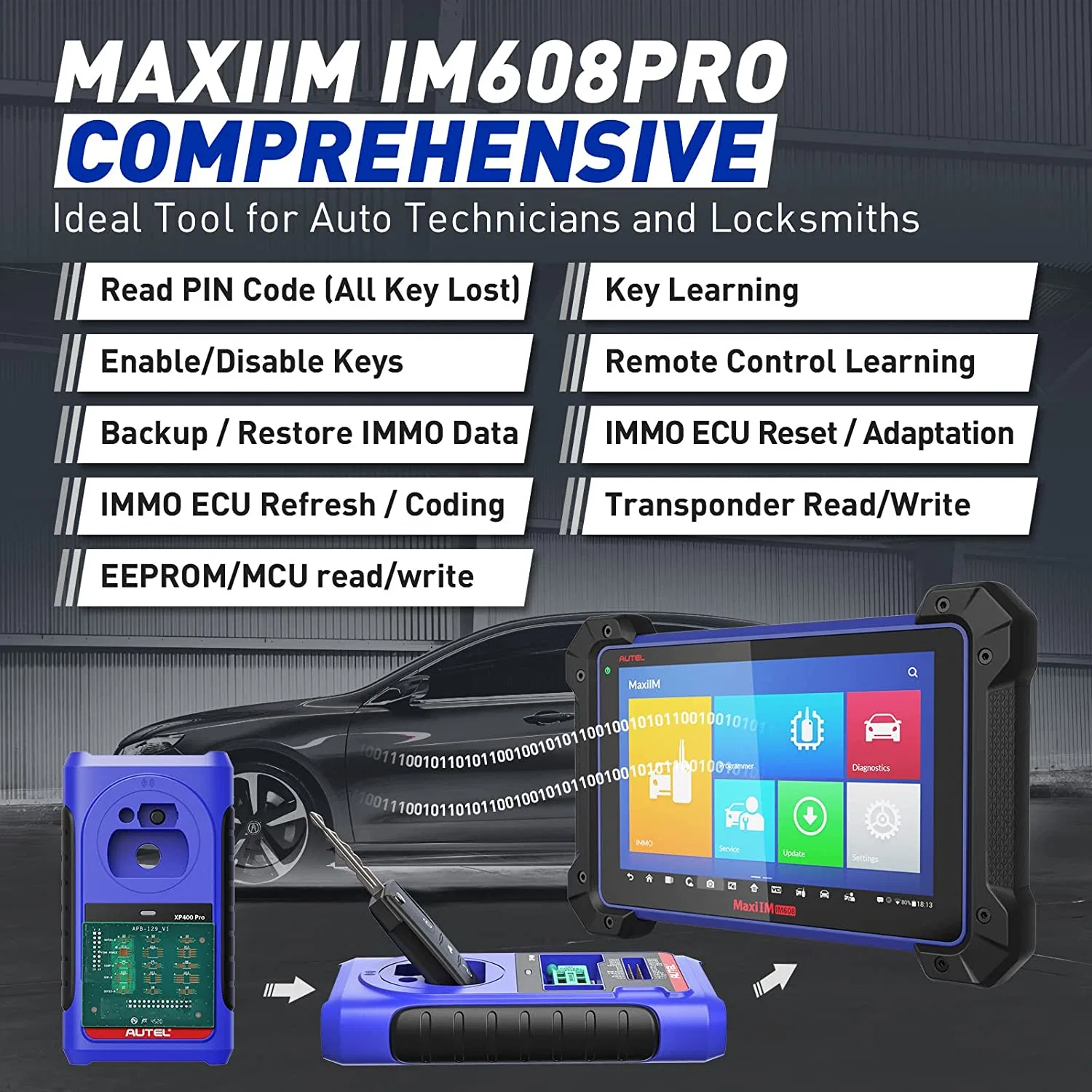 Autel Maxiim im608 PRO IMMO Llavero Herramienta de programación con mayor XP400 PRO la codificación de la ECU, la herramienta de diagnóstico bidireccional