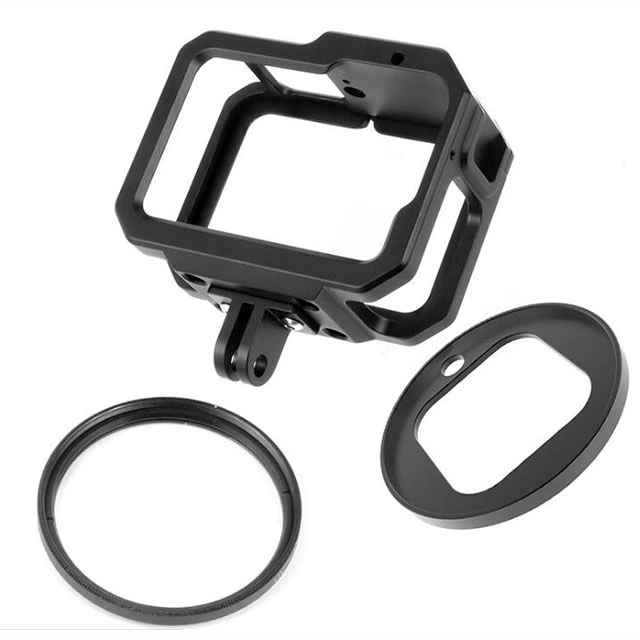 Made in China CNC Machining Parts Custom Gopro Hero 4 Session Accessories Aluminum Alloy Lens Case Glass Lenses Sports Camcorder Cases