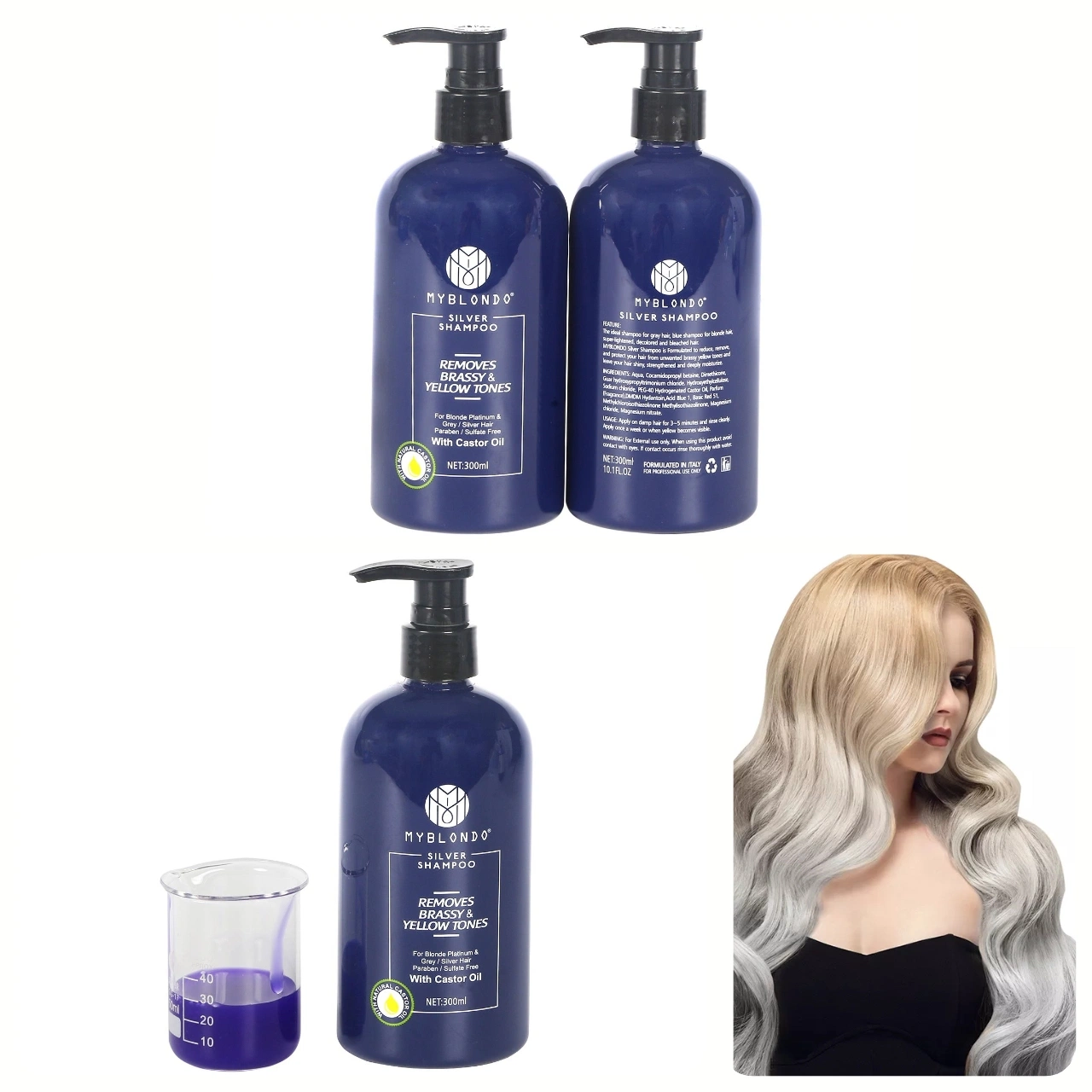 Sem Shampoo Amarelo Shampoo Purple Shampoo para cabelo loiro Colorprotect