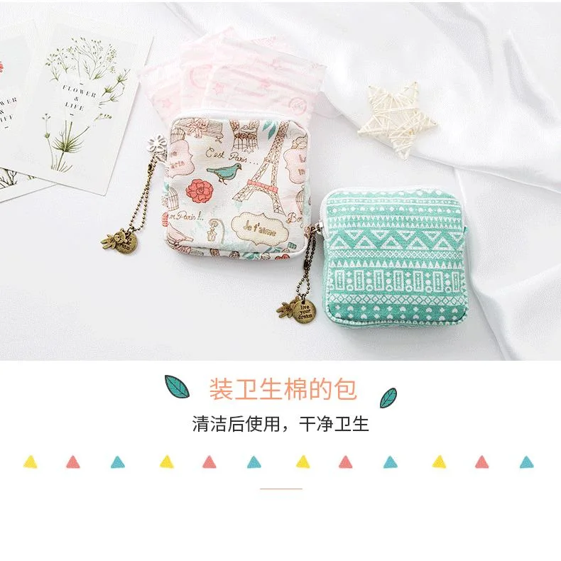 Sanitary Towel Aunt Towel Storage Bag Large Capacity Girl Heart-Like Portable M Towel Cute Monthly Bag