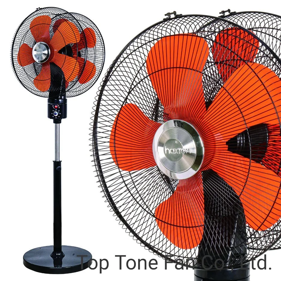 Double Head Commercial 360 Degree Oscillating Pedestal Cooling Stand Fan