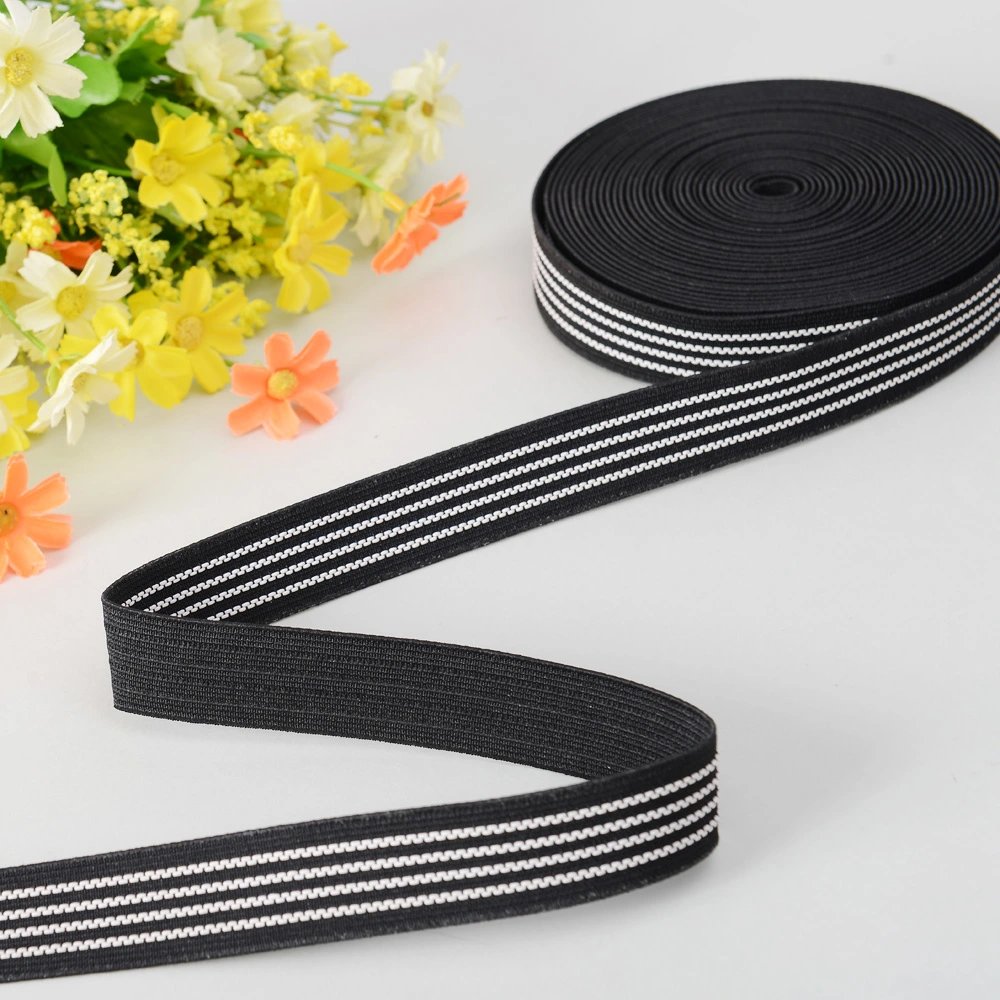 25mm Jacquard Non-Slip Silicon Gripper Elastic Waistband