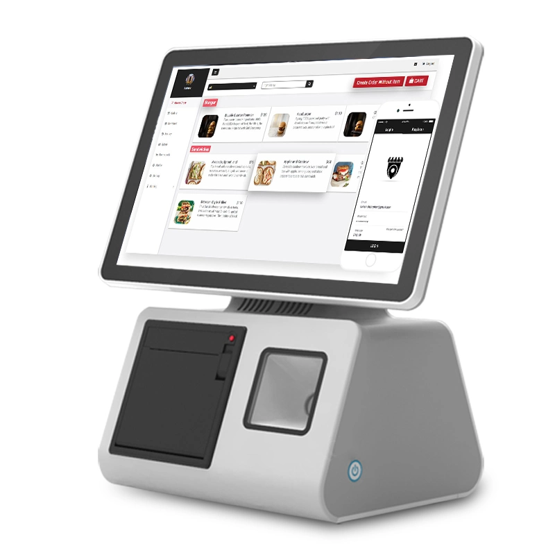 Black Self Kiosk Order Payment Kiosk Food POS Software Android Self Ordering Kiosk Payment Terminal