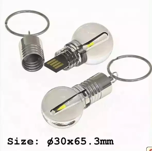 Светодиодная лампа Creative Keychain Glass форма лампы USB 2.0 Flash Накопитель на 64 ГБ Memory Stick 32 ГБ