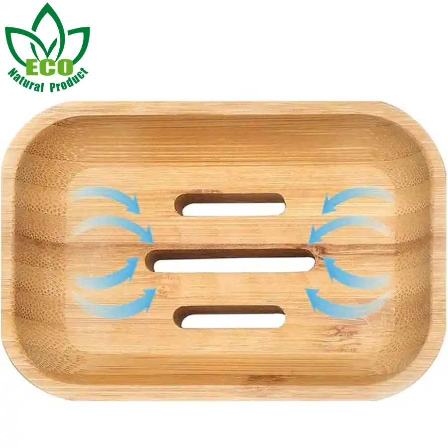 Vender Bamboosoap caliente Natural Plato soporte Bandeja Jabonera de bambú Bandeja de jabón bambú