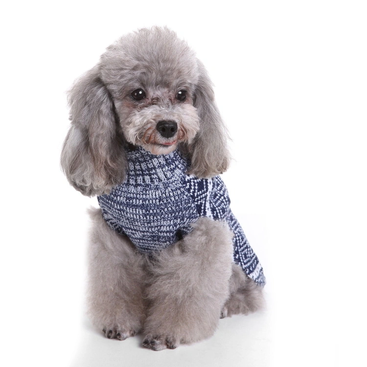 Dog Sweater Dog Clothes Pullover Knitted Pet Apparel Grid Pattern
