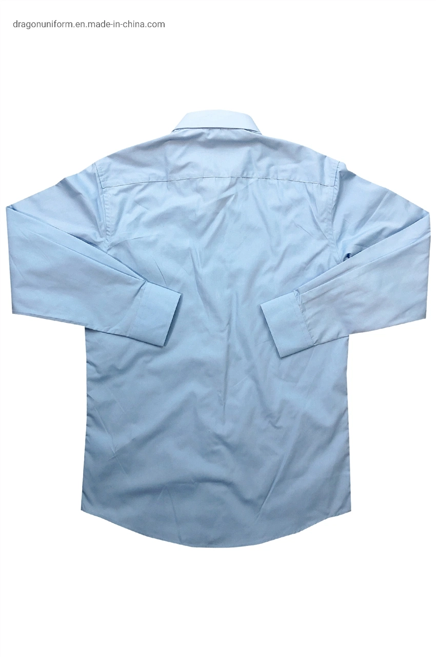 RPET Fabric Wholesale/Supplier Price New Promotion Blue Security Shirt Uniform with Factory