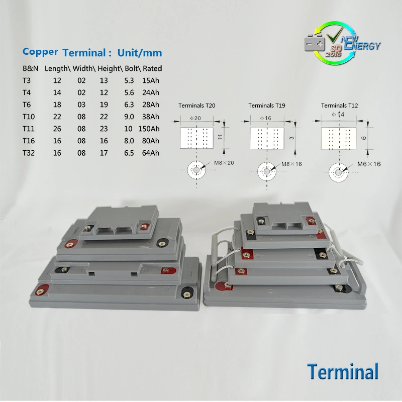 12V200ah/12V150ah/12V100ah بطارية تخزين حمض الرصاص AGM VRLA للمستخدمات الصناعية ونظام الطاقة الاحتياطية UPS.