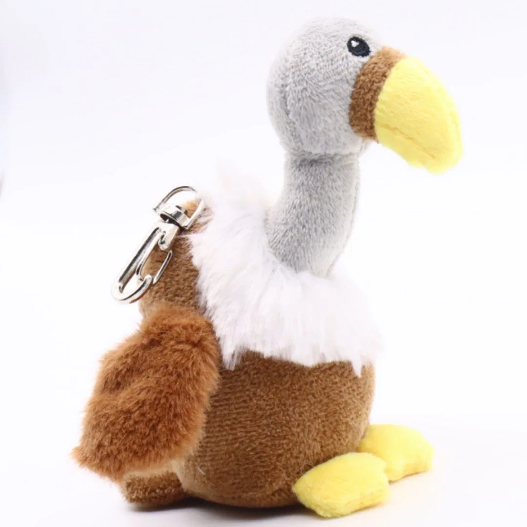 Mayorista/Proveedor de Peluches personalizados de Animales Aves Clip de realismo Pardo leonado Llavero Llavero de peluche suave de 12 cm Bolsa Mochila Llavero