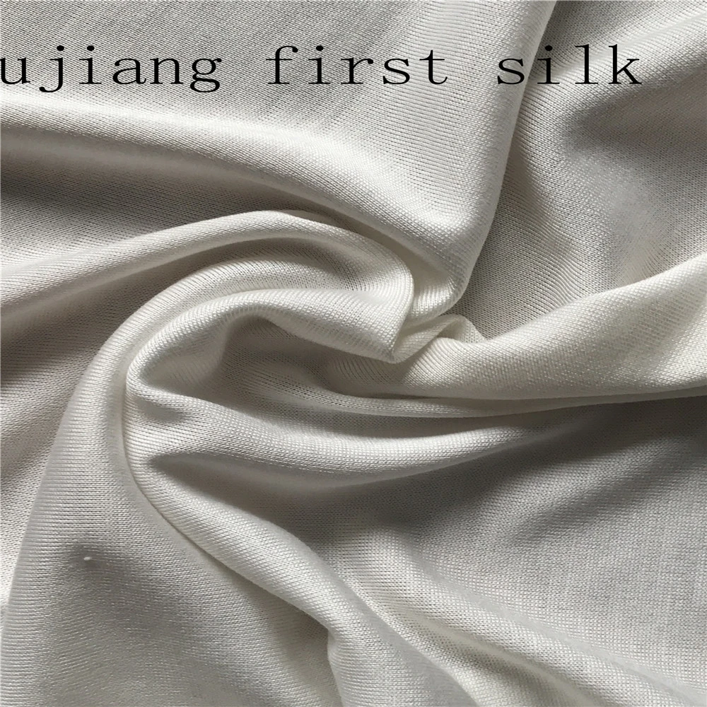 Customs 92%Silk 8%Spandex Knit Natural Silk Stretch Single Jersey Interlock Double Jersey Fabric for Garment