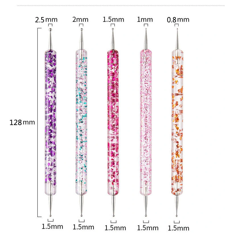 Crystal Handle Manicure Paint Dual-Ended Rhinestones Dotting Pen Tool Set