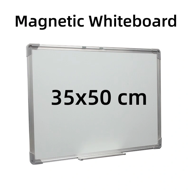 Pizarra blanca magnética pizarra blanca aluminio cuadro Whiteboard mensaje Presentación Junta blanca Junta montada en pared para la oficina escolar suministros--Plata 35X50cm