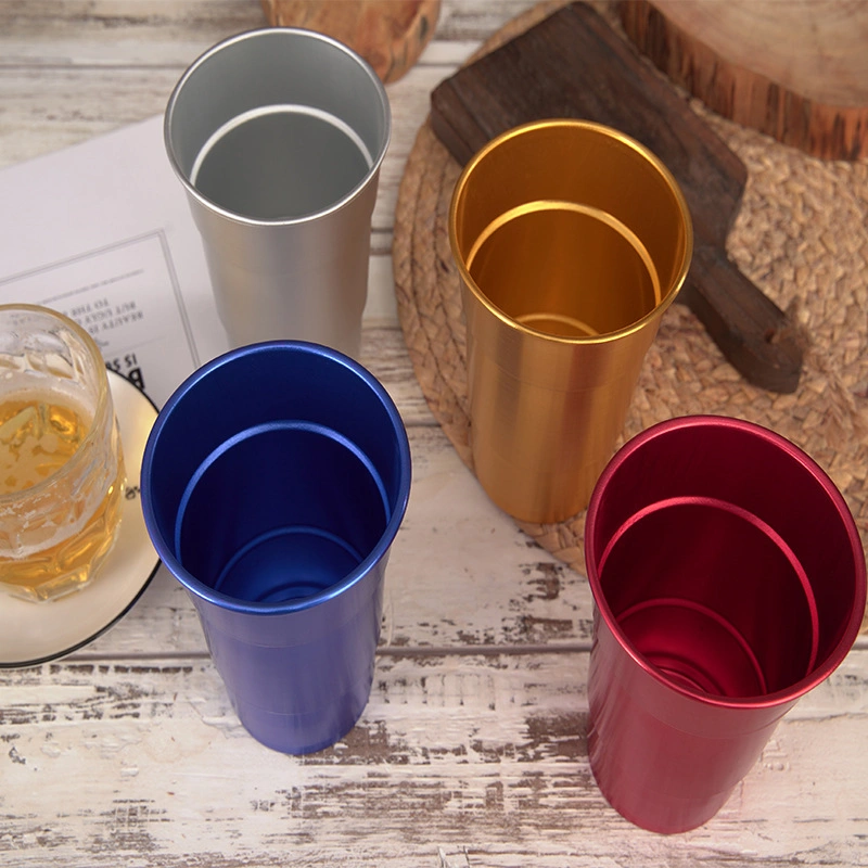 Manufacturers Supply Outdoor Camping Cold Drink Beer Cups Customized Single-Layer Metal Aluminum Cups